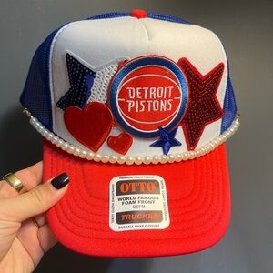 Detroit Pistons Trucker Hat Otto Brand